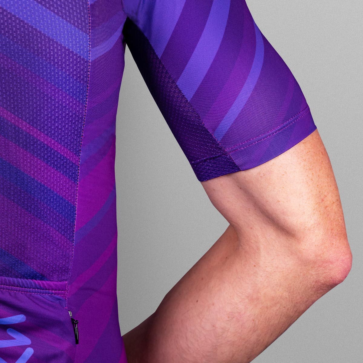 Solid color Luxa cycling jersey in classic purple with minimalistic pattern